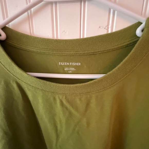 Eileen Fisher Green Organic Cotton Blend Tunic (L) - Picture 2 of 4
